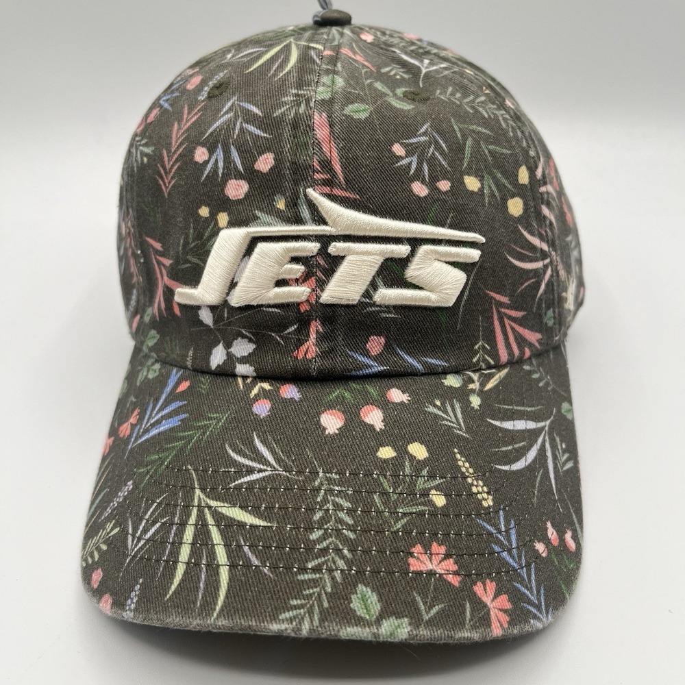 New York‎ Jets 47 Brand Hat Cap Strap Back Womens Clean Up NFL Floral NEW - Picture 2 of 8